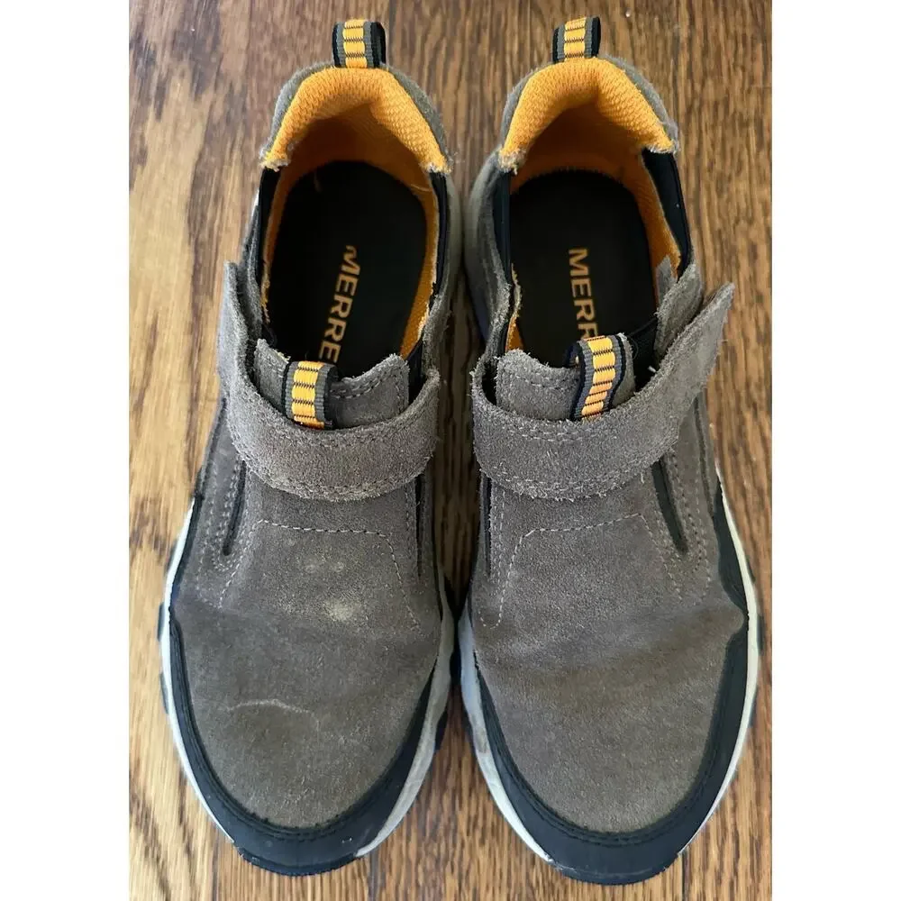 Merrell Kids Brown and Orange Slip-On Hiking Shoes